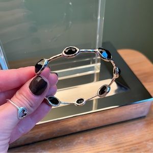 Ippolita 8-stone sterling silver bracelet with black gems.